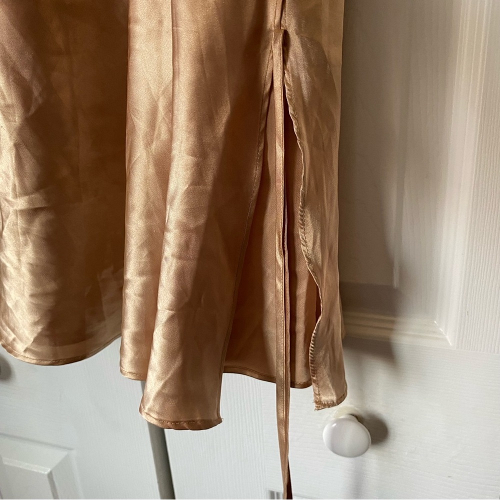 Women's Large Gold Satin Slip Dress Lingerie Fairy‎ y2k - Picture 5 of 7